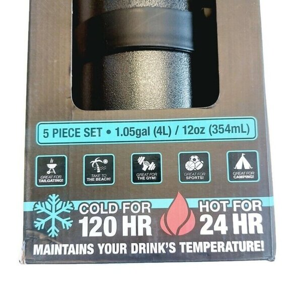 TAL 4L Zeus Outdoor Essential 5 Piece Set 4L Bottle With 4 12oz Stainless Steel - Picture 4 of 7